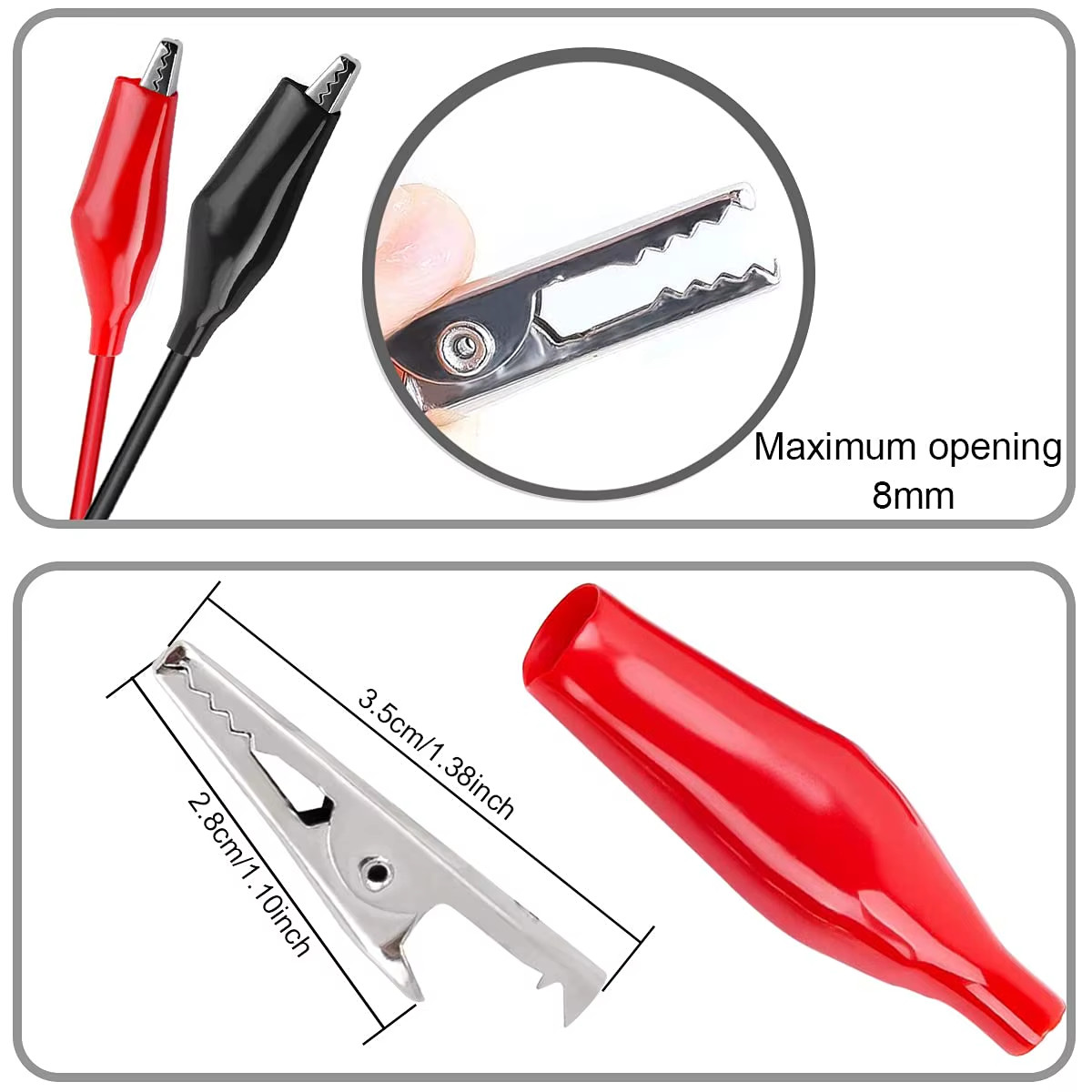 Alligator Clip to USB, Crocodile Clamps to USB Type-A Male Connector Cable Coppe