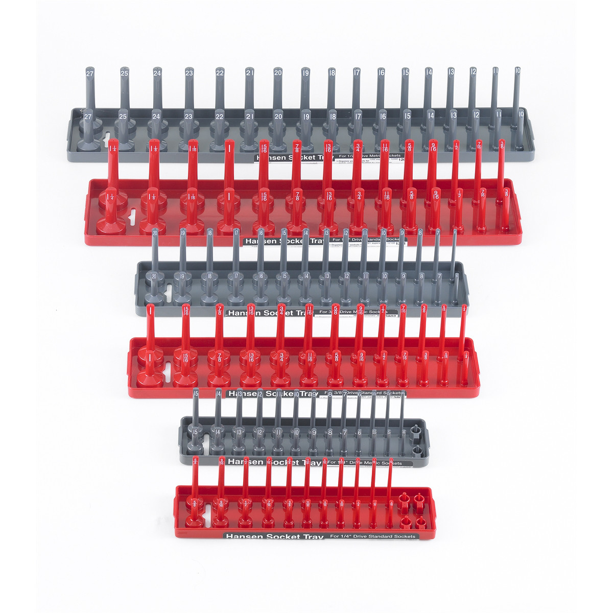 92000 Hansen Global Soc Tray 6-Pack Assortment, Red/Gray