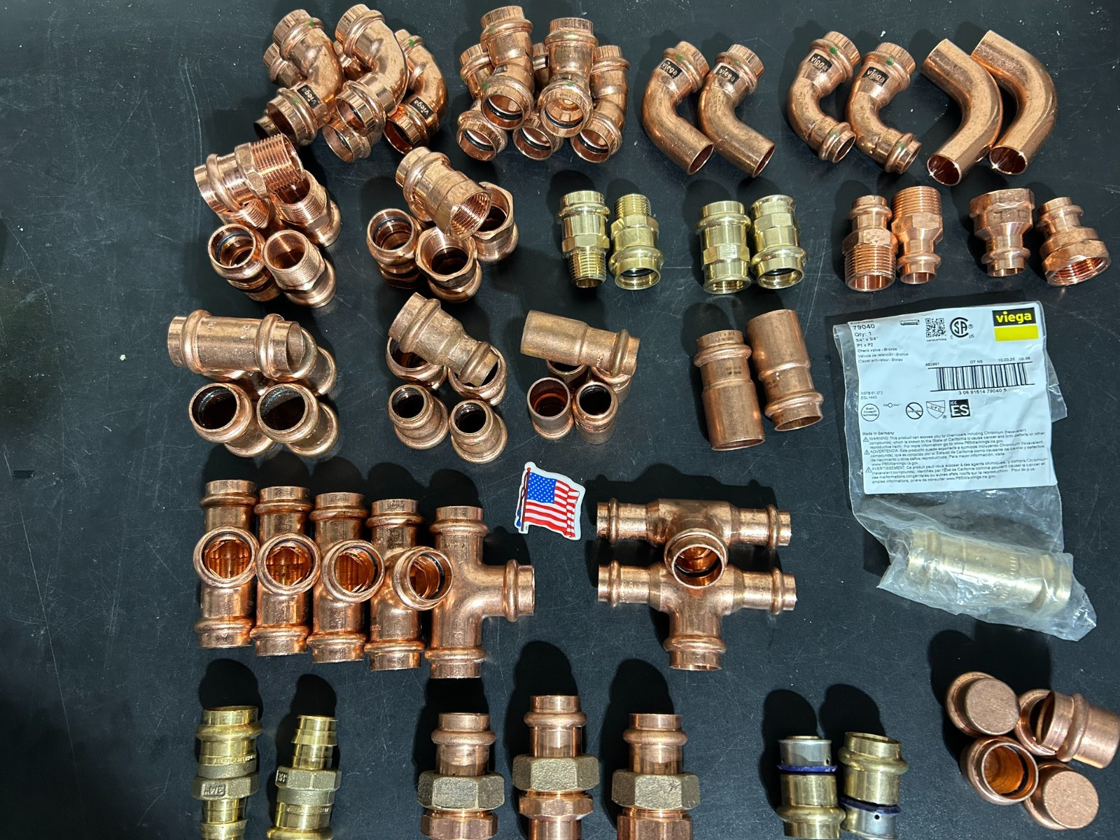 PROPRESS NIBCO VIEGA COPPER PRO PRESS FITTINGS 3/4″ NIB. MADE IN USA QTY 71