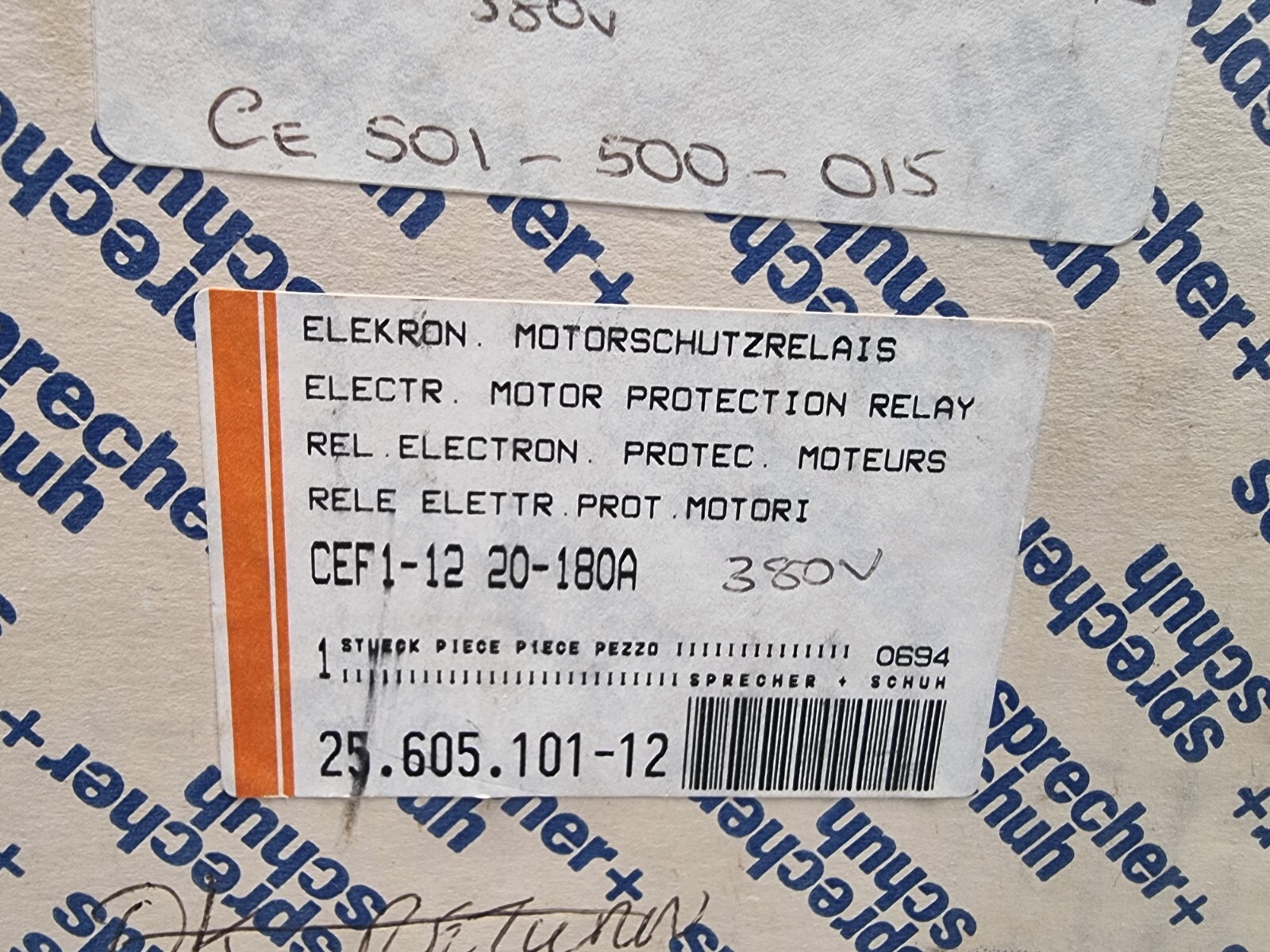 Sprecher + Schuh CEF 1-12 20-180A Electronic Motor Protection Relay
