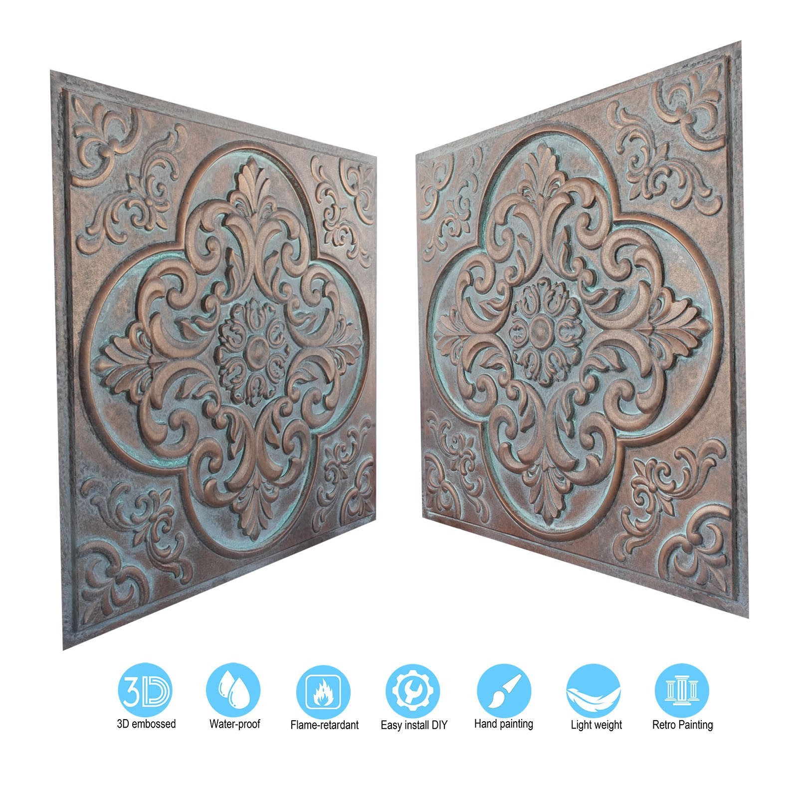 Decorative ceiling tile Emboss interior wall panel for Nightclub PL88 10Pcs