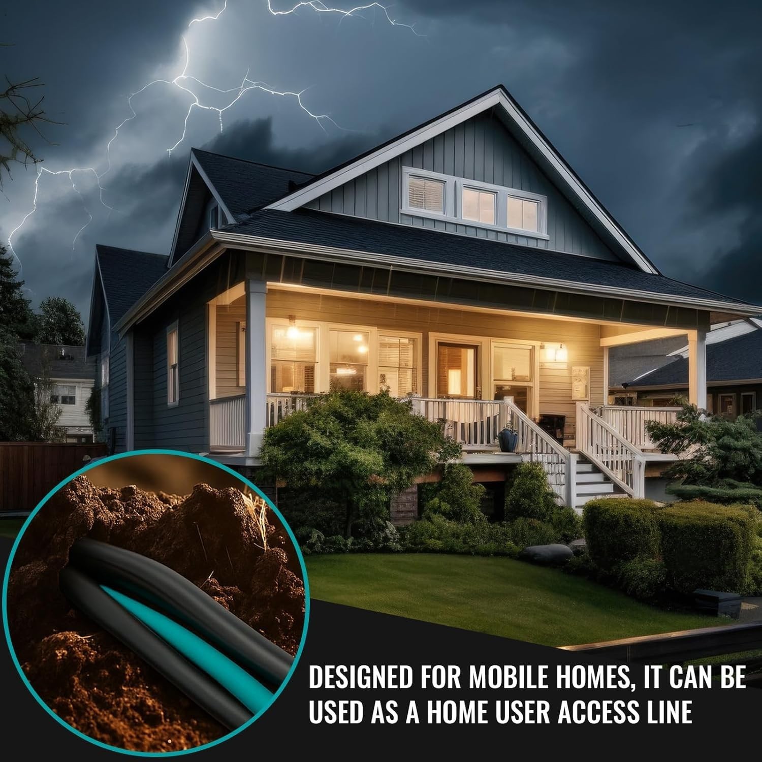 Electrical Cable 50 Ft 4 Wires Aluminum Underground Mobile Home Feeder