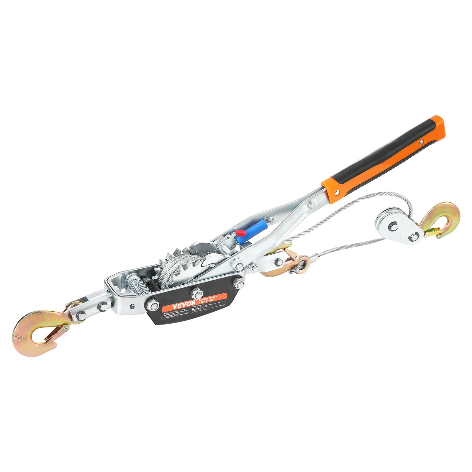 VEVOR Power Puller Come Along Winch 5 Ton 11023 lb Heavy Duty Pull Hoist 3 Hooks