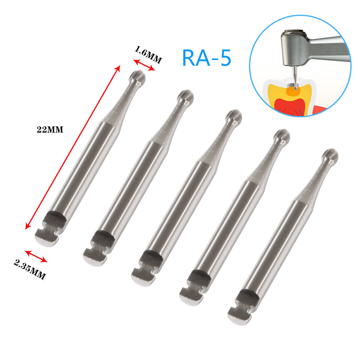 Fresas dentales de acero de tungsteno de baja velocidad RA1-RA8 para contra ángu