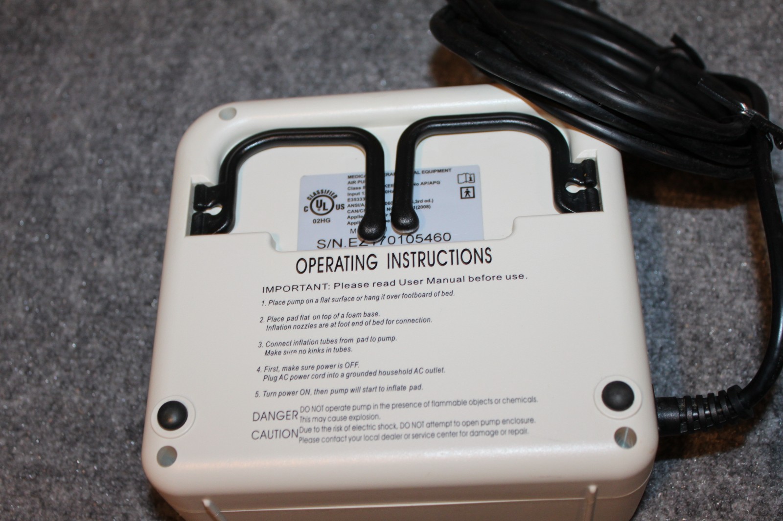 Roscoe Medical Cirrus II Bed Mattress Air Pump Metro II Corded WORKS