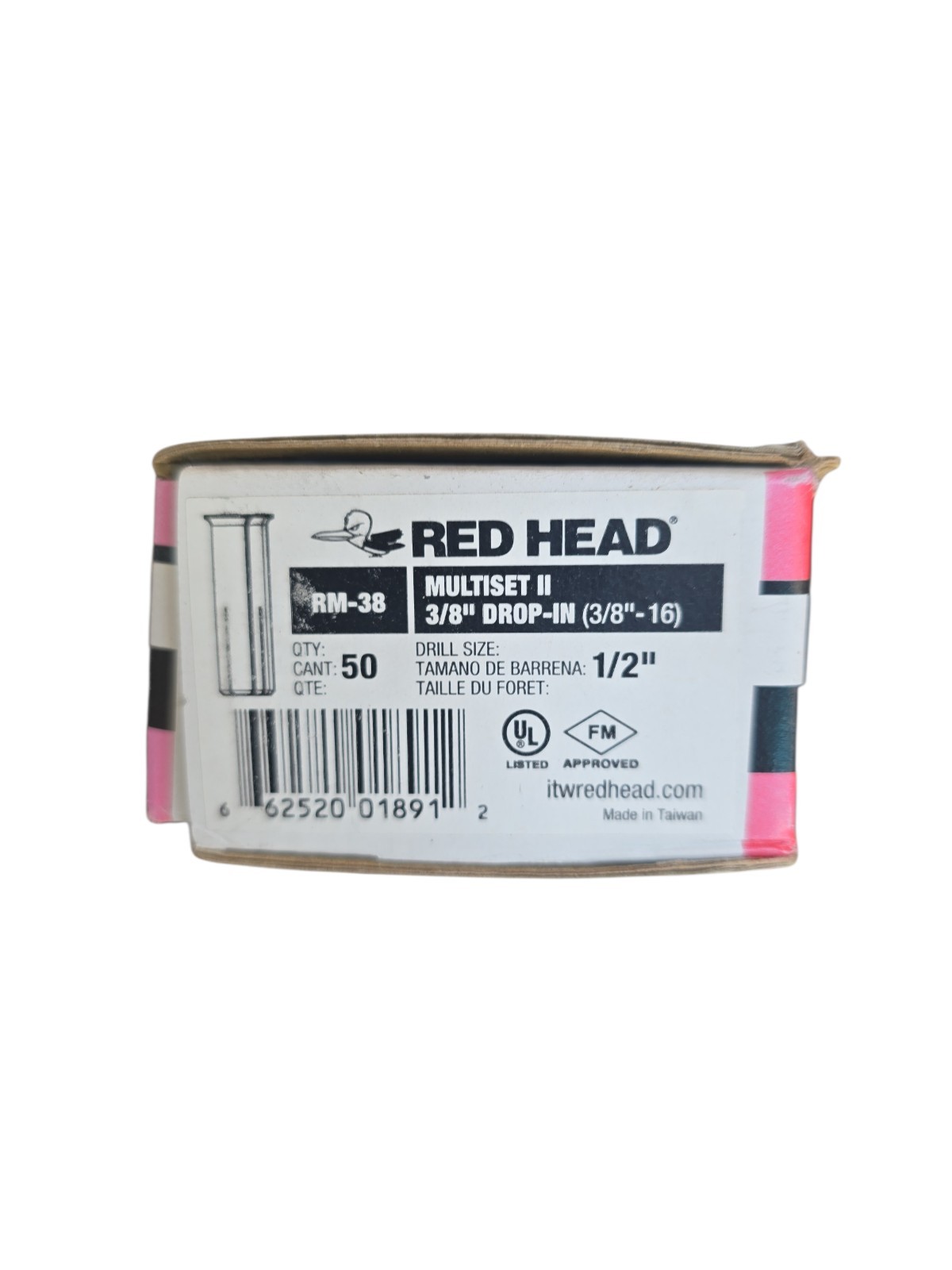 Red Head RM-38 Multi-Set II 3/8″ Concrete Drop-In Anchor. Anclajes De Concreto.