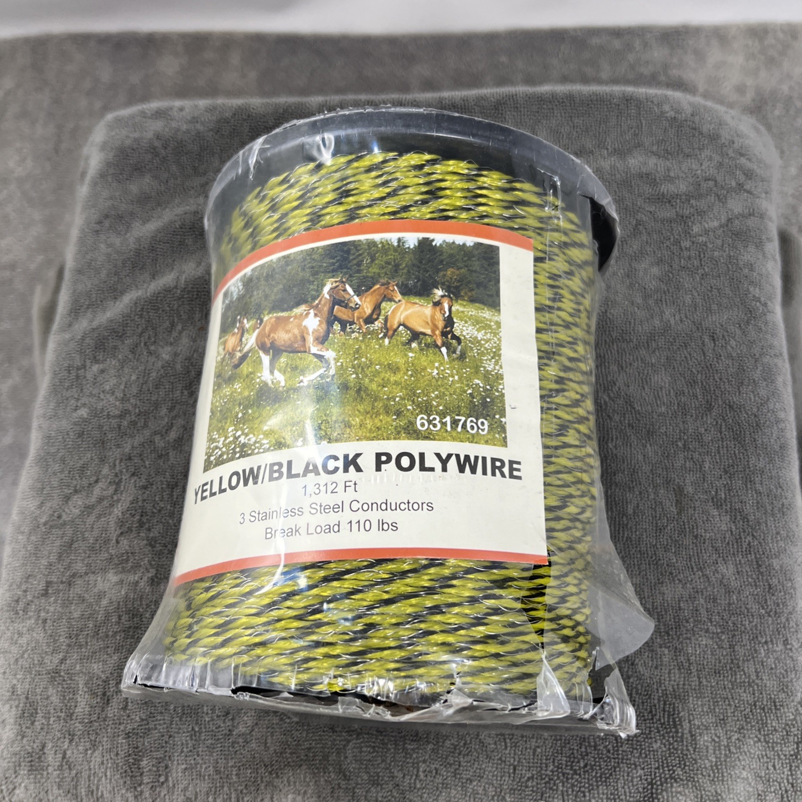 1312 ft. Yellow / Black 400 Meter Poly Wire Electric Fencing Livestock Fence Rol