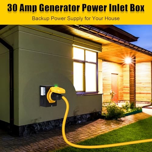 30 Amp NEMA L5-30P Generator Power Inlet Box, ETL Certified, Weatherproof