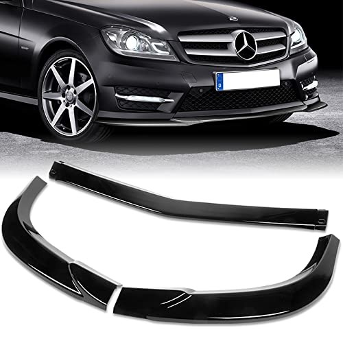 9pcs Front Lip Side Skirts Diffuser 2011-14 W204 C-Class Sport Black