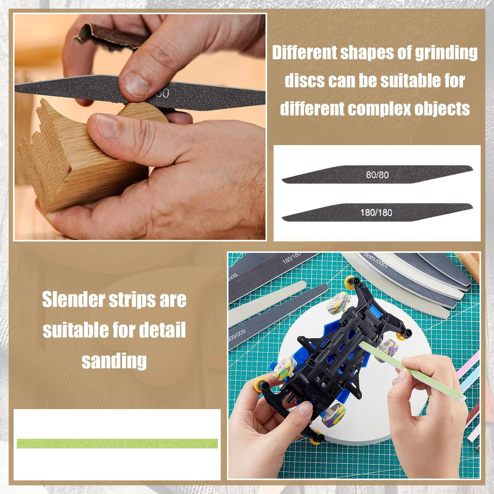 70 Pcs Sanding Sticks Set for Plastic Models Includes 30 Double-end Matchsticks