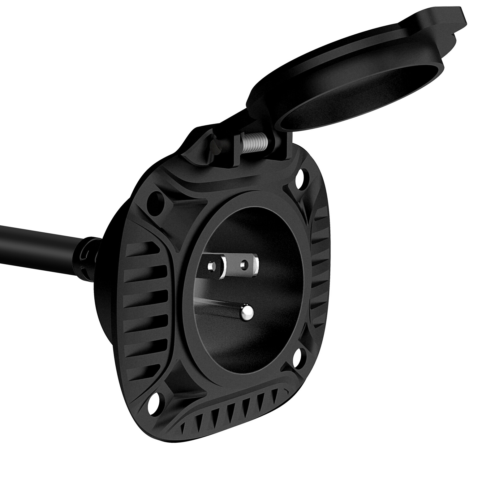 15 Amp 125V AC Power Inlet Port Plug Integrated 20″ Cord For Boat Trucks Trailer