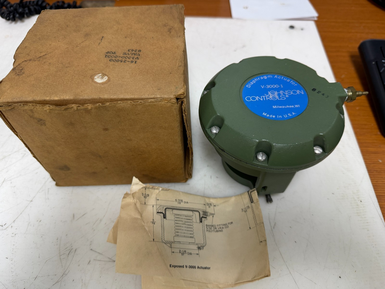 👀NEW JOHNSON CONTROLS EXPOSED DIAPHRAGM ACTUATOR 30 PSIG V-3000-1