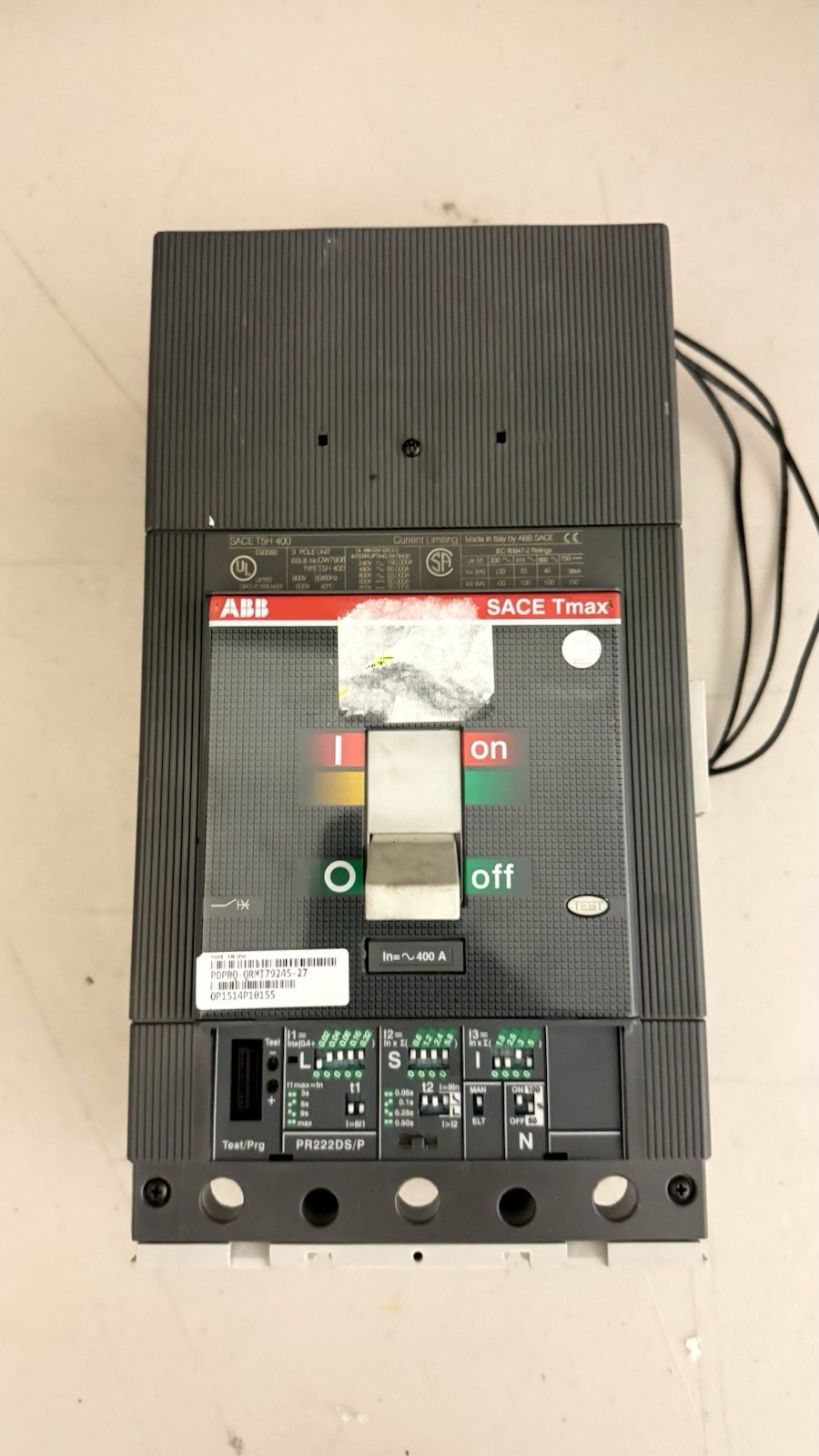 ABB SACE Tmax TSH 400 400A 3-Pole AC 301-350V Bolt-On On/Off Breaker