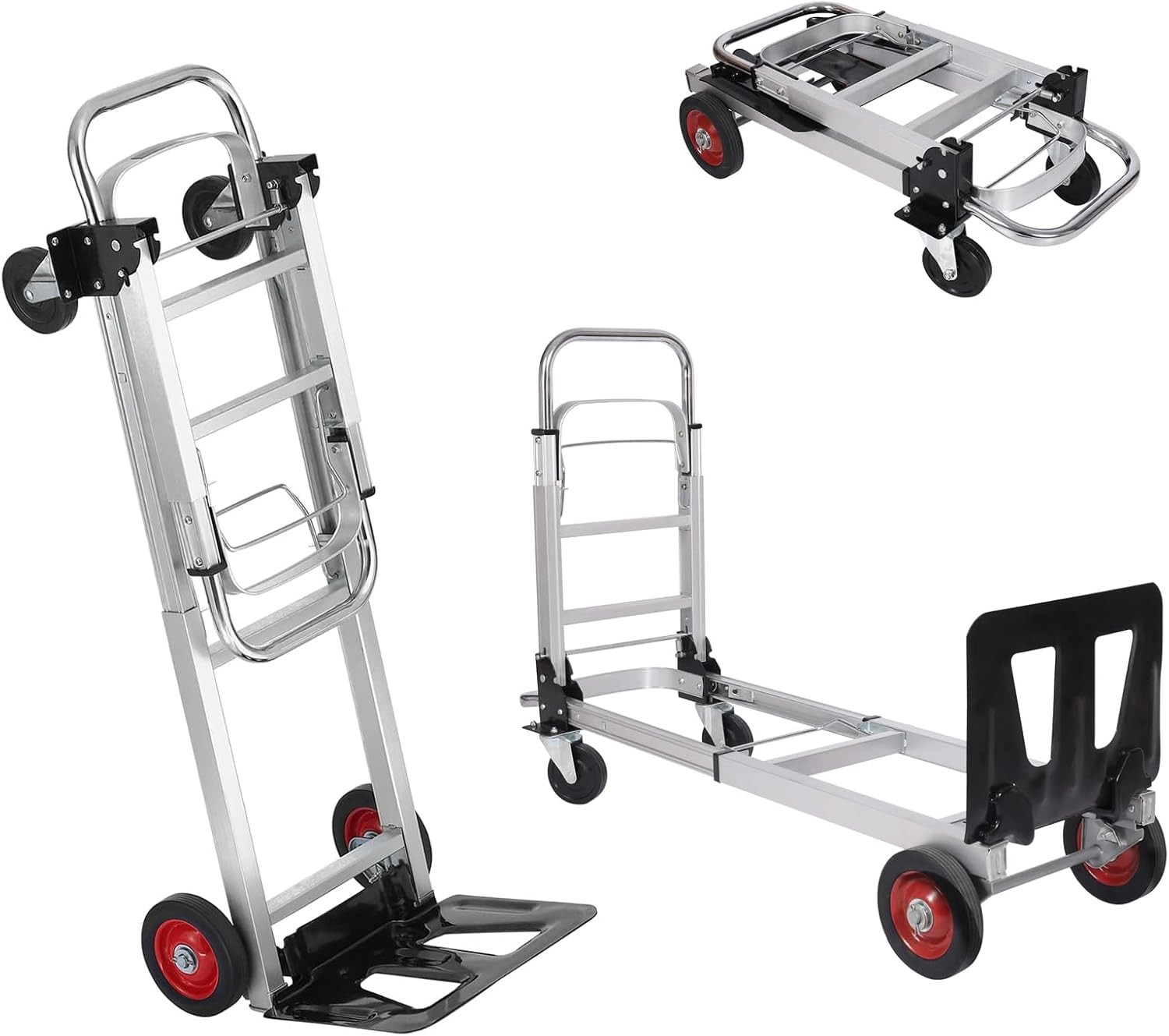 Aluminum Folding Hand Truck 550 LBS Capacity Convertible Hand Truck Dolly Cart