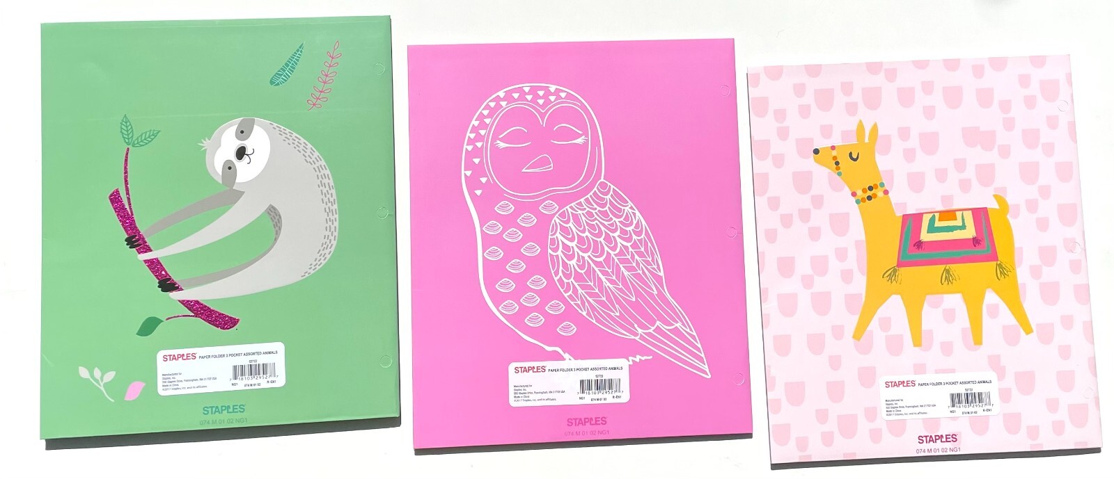 Staples 3-Pocket High Quality Premium Fashion Portfolio Paper Folder Assorted