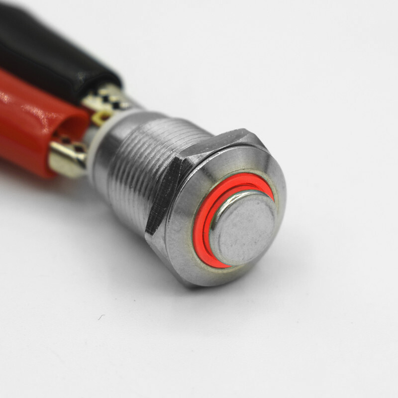 2x 8mm Small Metal Push Button Switch 4-Pin LED Latching/Self Locking Waterproof