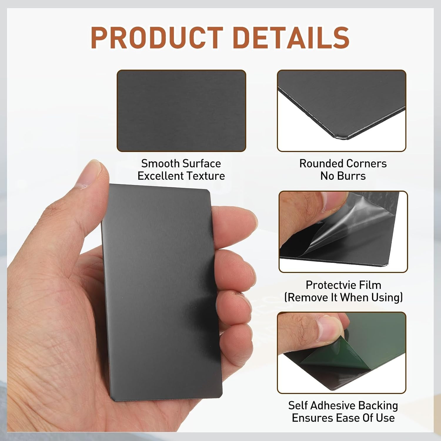 10pcs Metal Business Card 3.5″ x 2.1″ x 0.02″ 201 Stainless Steel Oxidation Lase