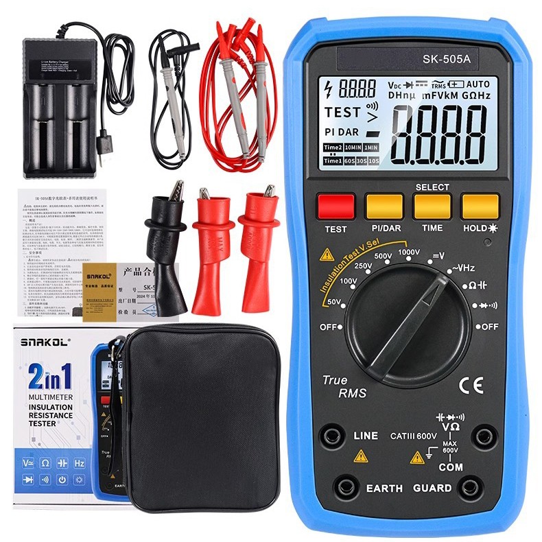 Digital Insulation Resistance Tester Megohmmeter Multimeter 1000V Ohm Voltmeter