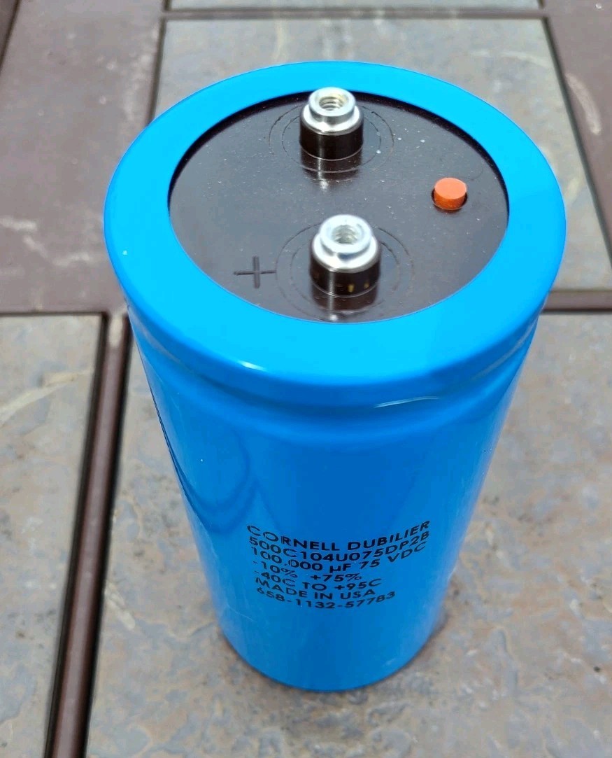 NEW CORNELL DUBILIER 500C104U075DP2P 100,000 uF @ 75WVDC 3″ x 5 7/8″ LONG LIFE