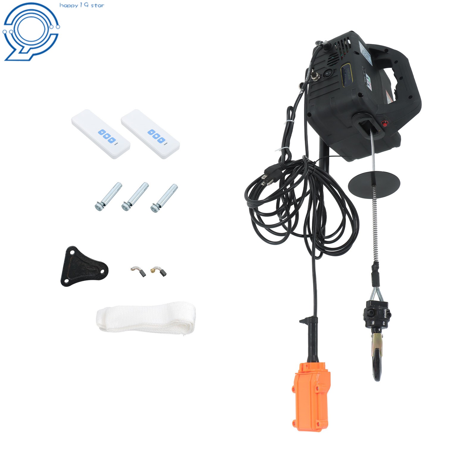 3in1 1100Lbs Electric Hoist Winch Crane Wired and Wireless Remote Control