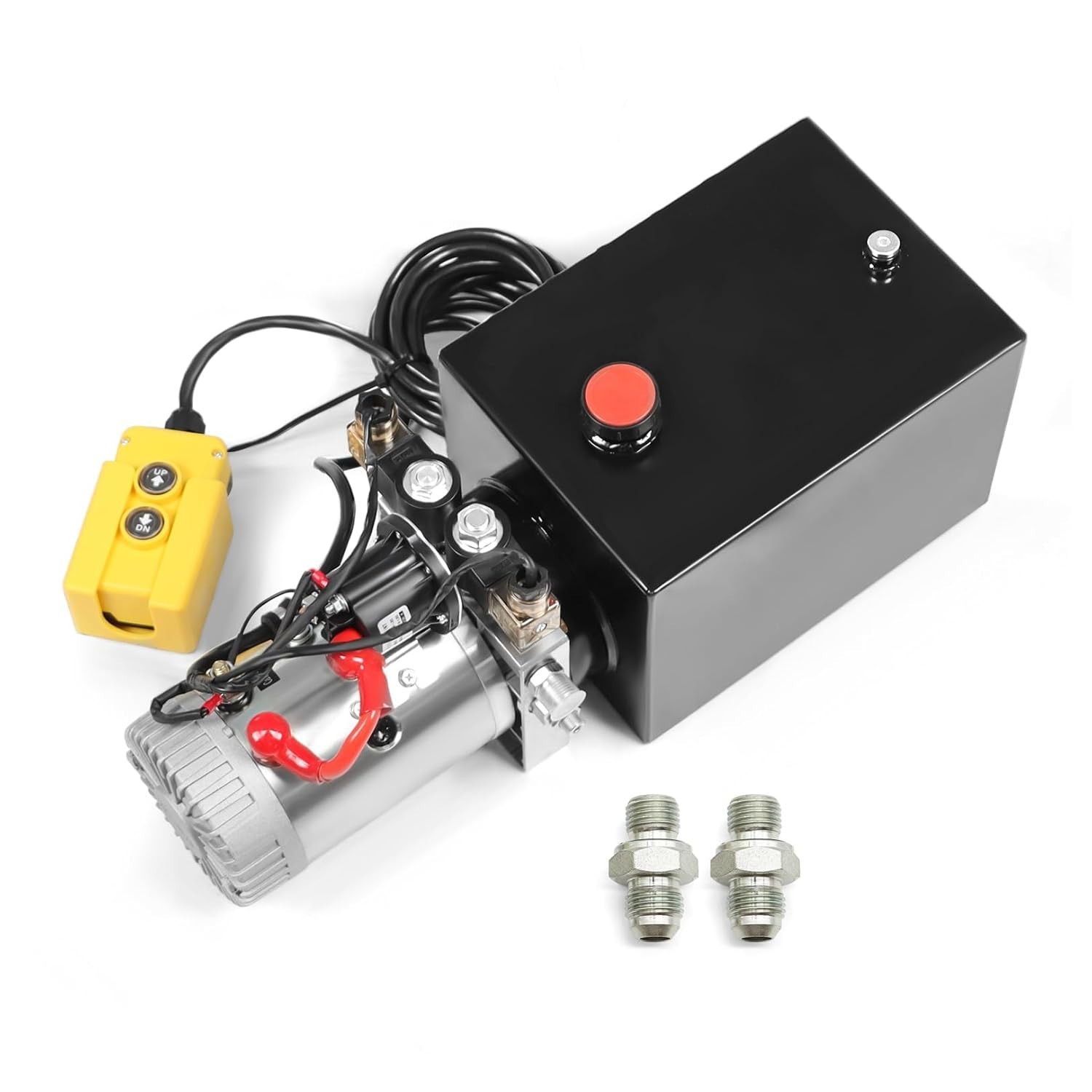 Nakkaa 12V DC Hydraulic Power Device 8 Quart Double Acting Hydraulic Dump Traile