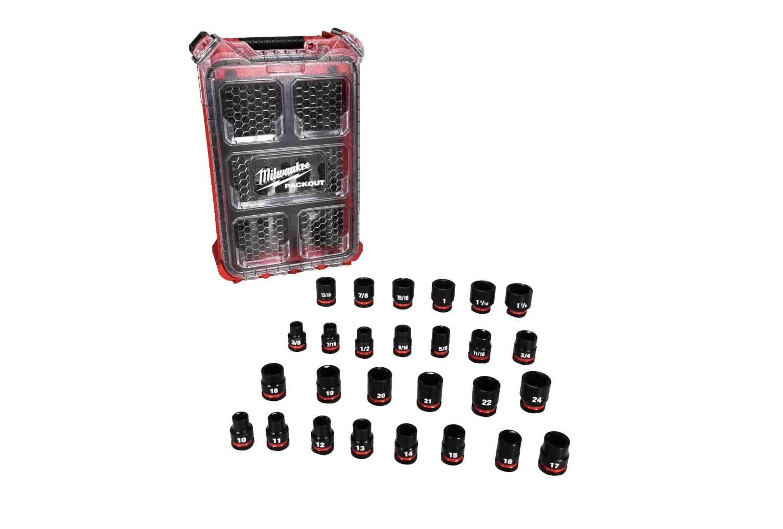 Milwaukee Tool 49-66-6804 27 Pc Shockwave Impact Duty 1/2 In Drive Sae & Metric