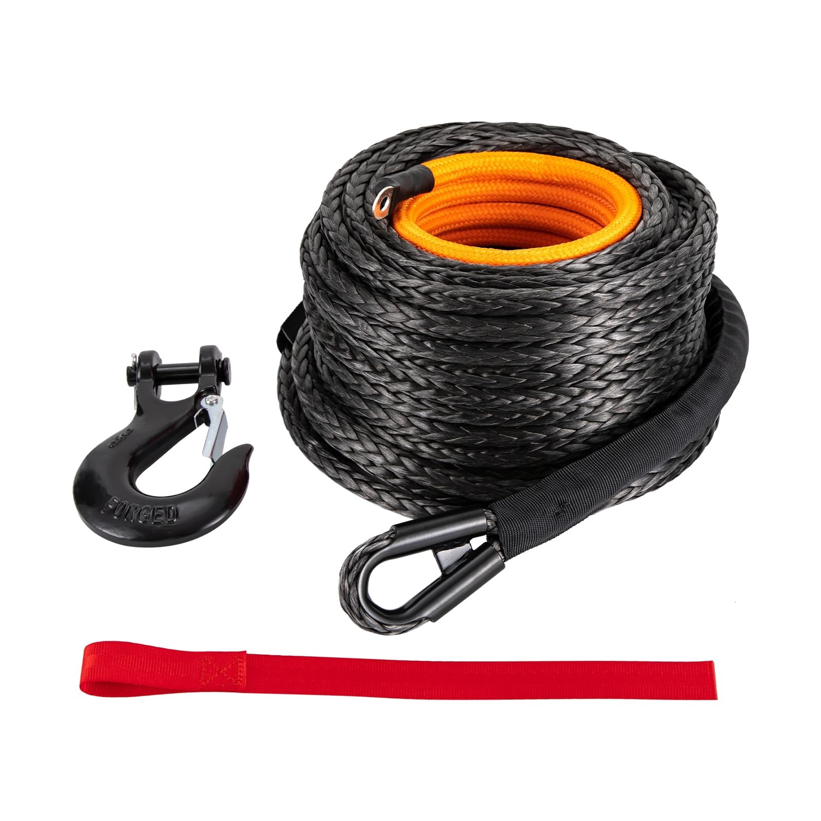 Synthetic Winch Rope 1/2″ x 92ft 31500lbs Dyneema Sleeve Hook Truck ATV SUV