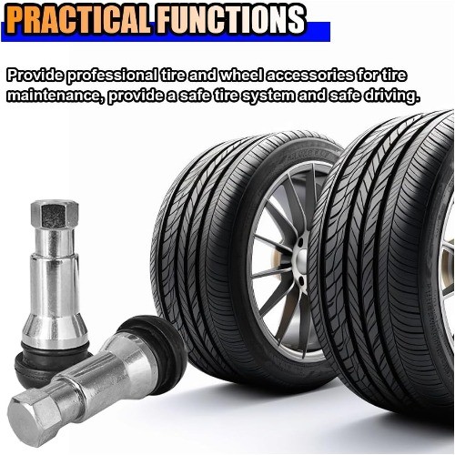 5PCS Car Tire Valve Stems, Aluminium Alloy Snap-in Car Tire Valv Color: Silver