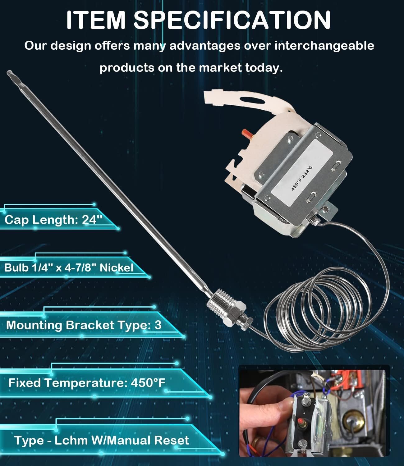 PP10084 High Limit Switch for Pitco All Gas Fryers Safety Thermostat Equipment