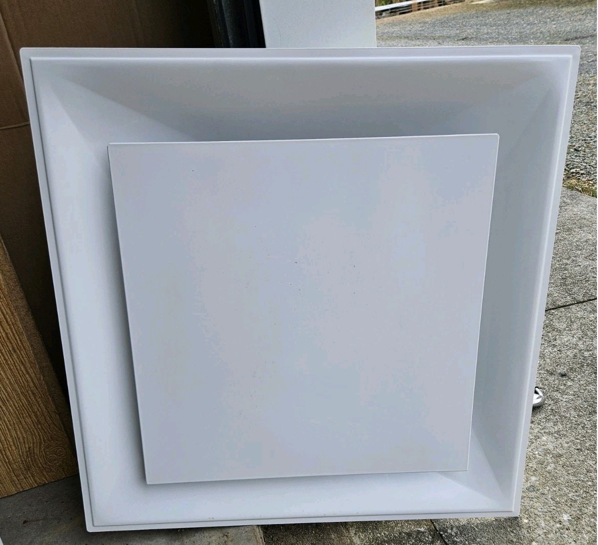 24″ x 24″ Steel T-Bar Drop Ceiling Lay in Air Supply Diffuser with 8″ Neck