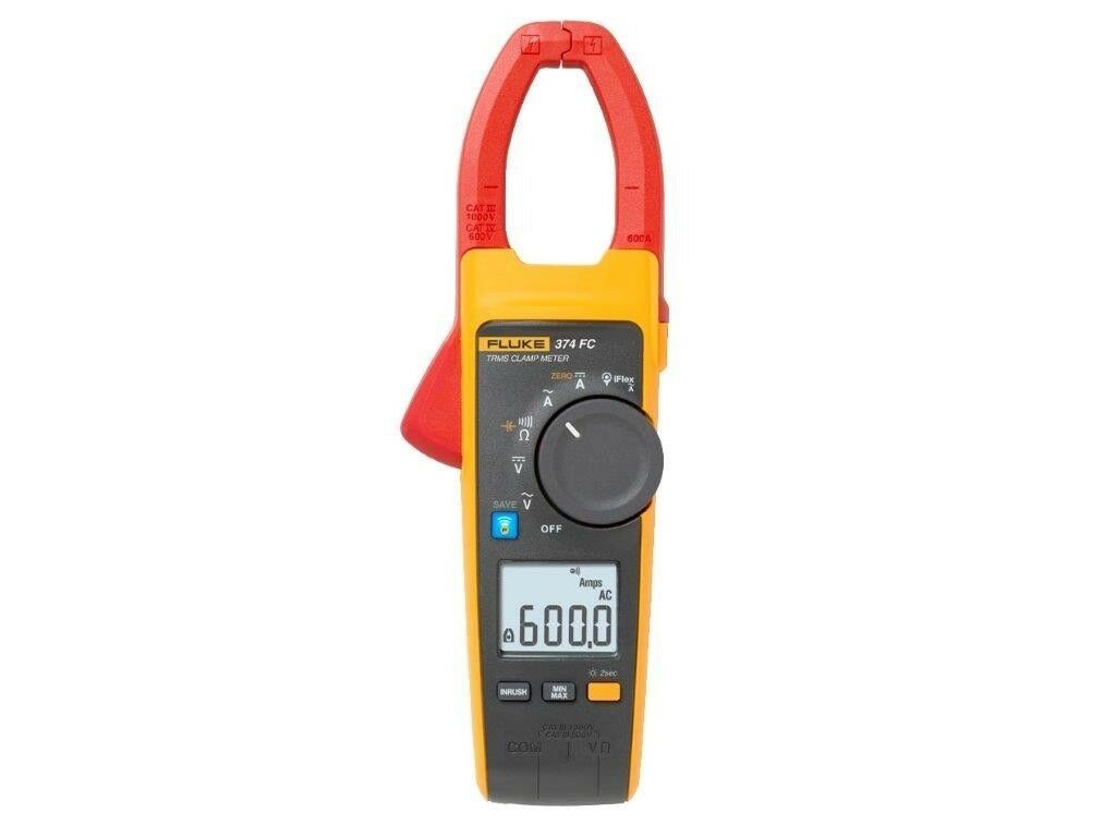 Fluke 374 FC True RMS AC/DC Clamp Meter, 600 A, 1000 V