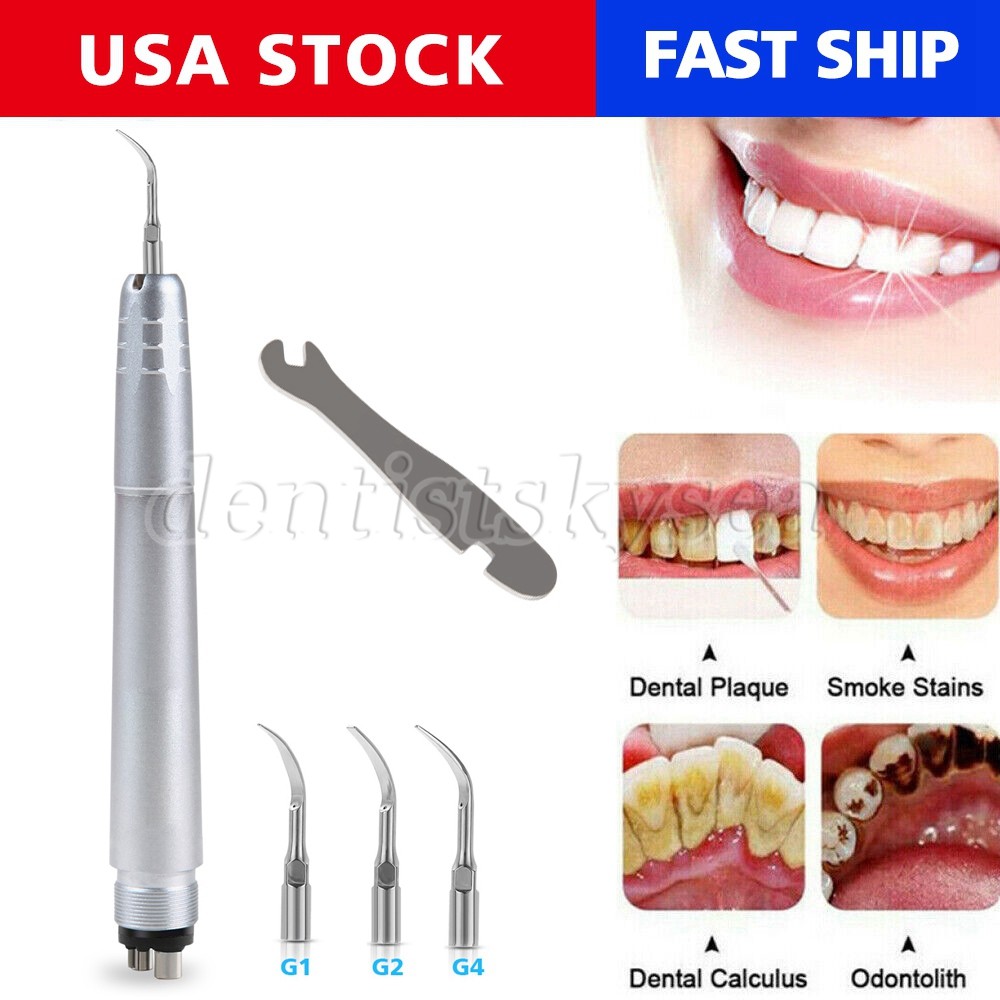 Dental Air Scaler Sonic Perio Scaling 4 Hole with 3 Compatible Tips US STOCK