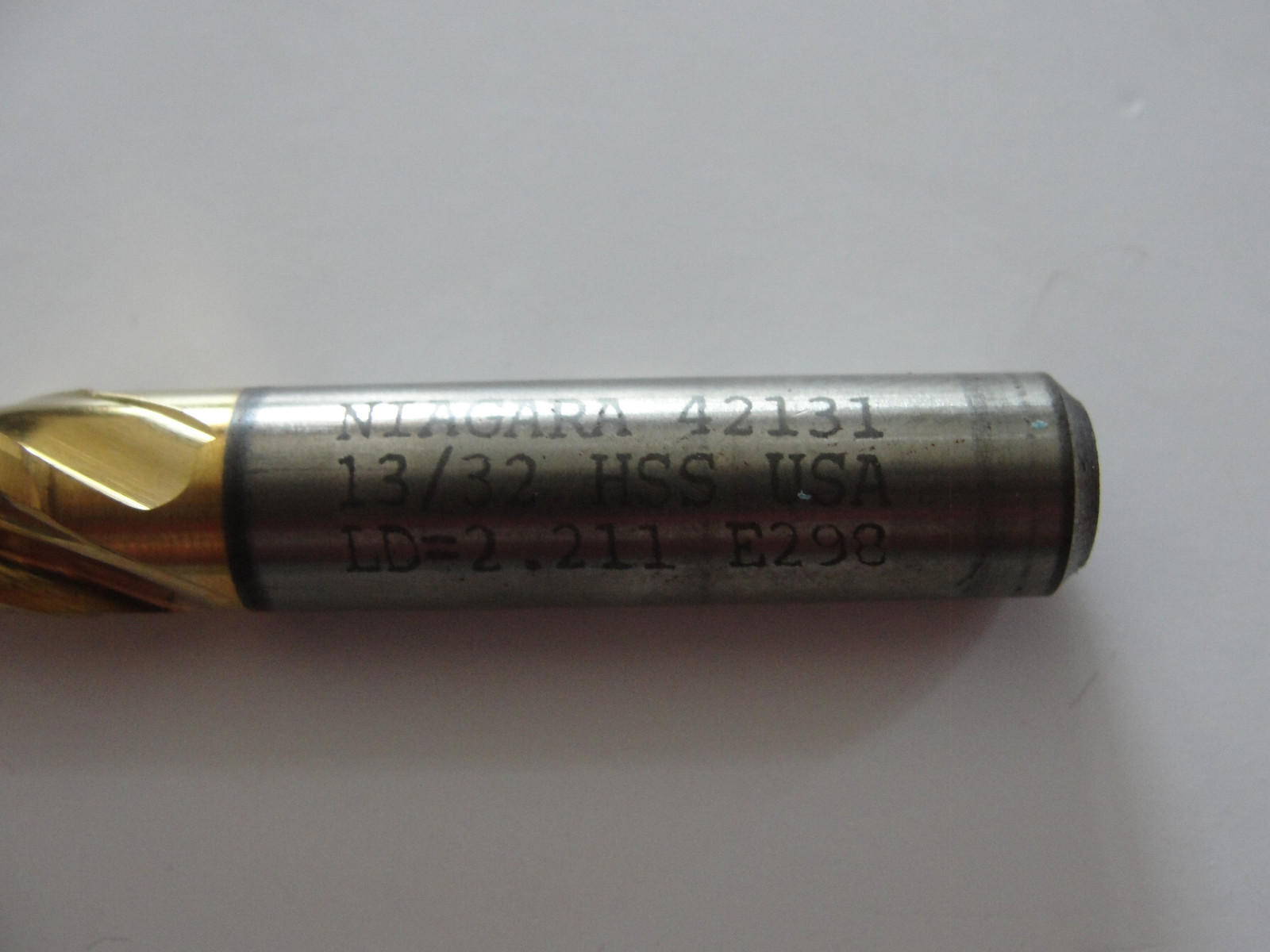 Niagara Series SC406 Single End HSS End Mill, 13/32 HSS 4FL SE TiN, EDP#42130