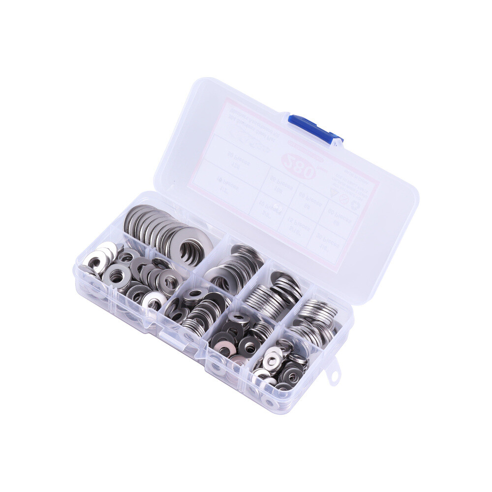 280/540Pcs of 304 Stainless Steel Washers Flat Washer Assortment Set Kit