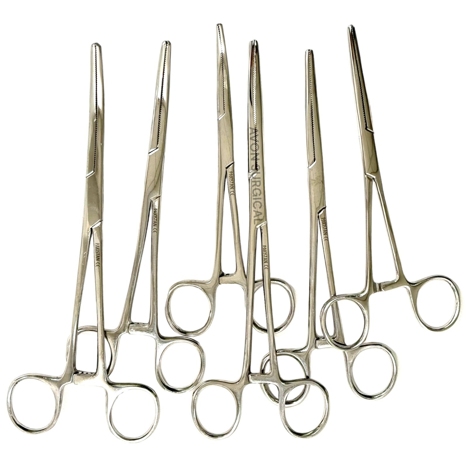 6 Count – Straight and Curved Hemostat Forceps 6.25″ + 7.25″ + 8″ Ratcheting