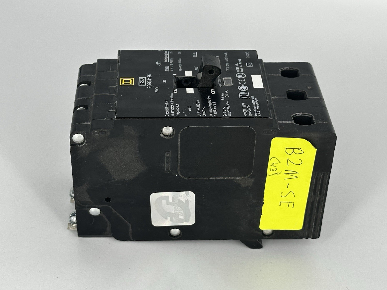 Square D EGB34125 125 Amp 3 Pole 480Y/277V 35kA Molded Case Circuit Breaker NEW