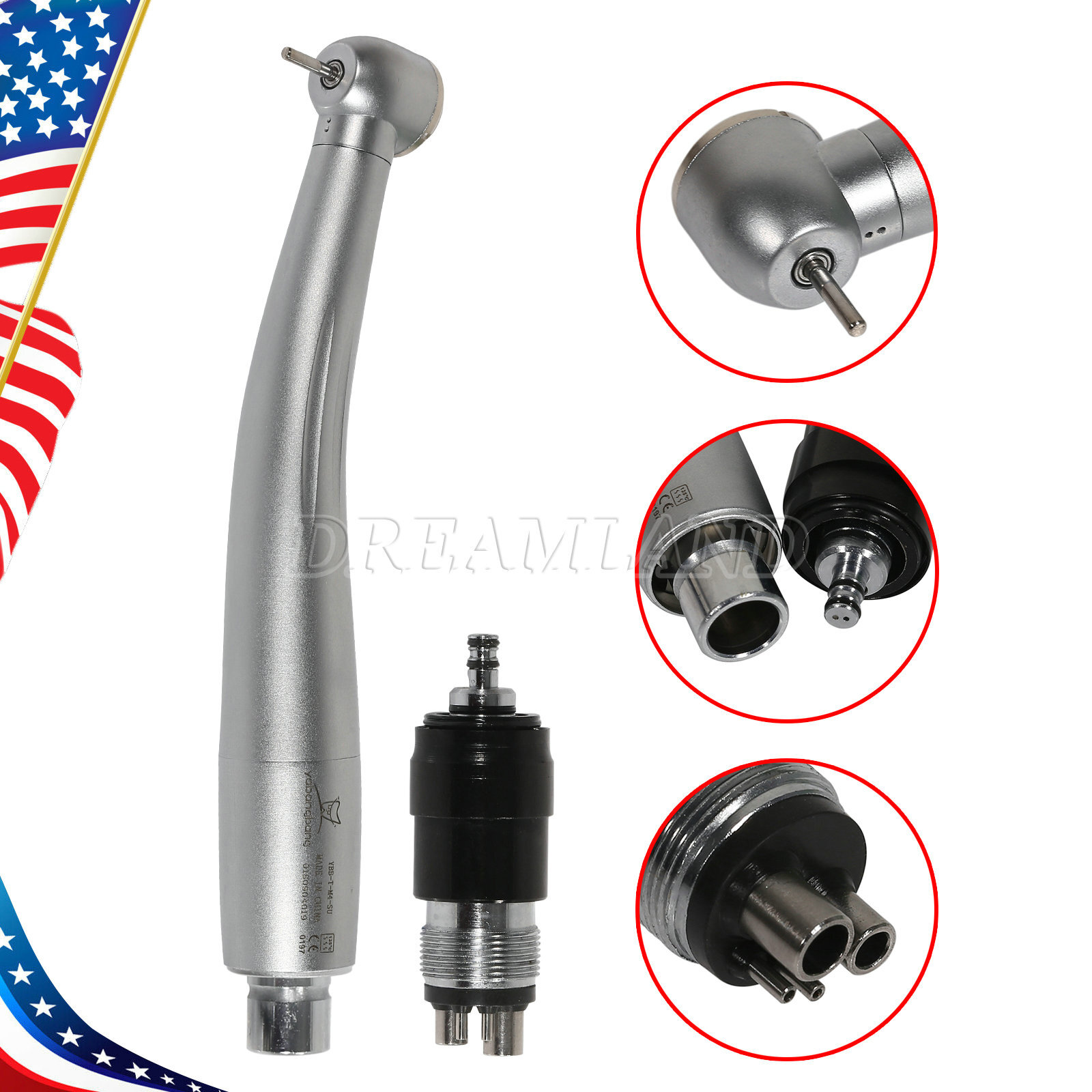 1-5 NSK Style Dental High fast Speed turbine Handpiece with 4 holes Coupler YDNK