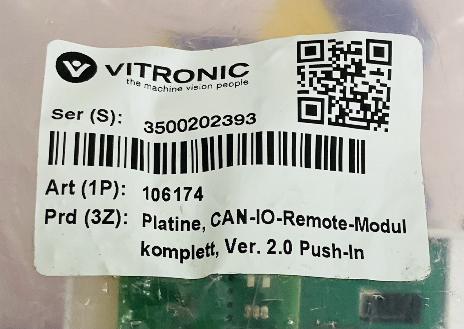 Vitronic CAN-IO Remote Module , Version 2.0 Push-In