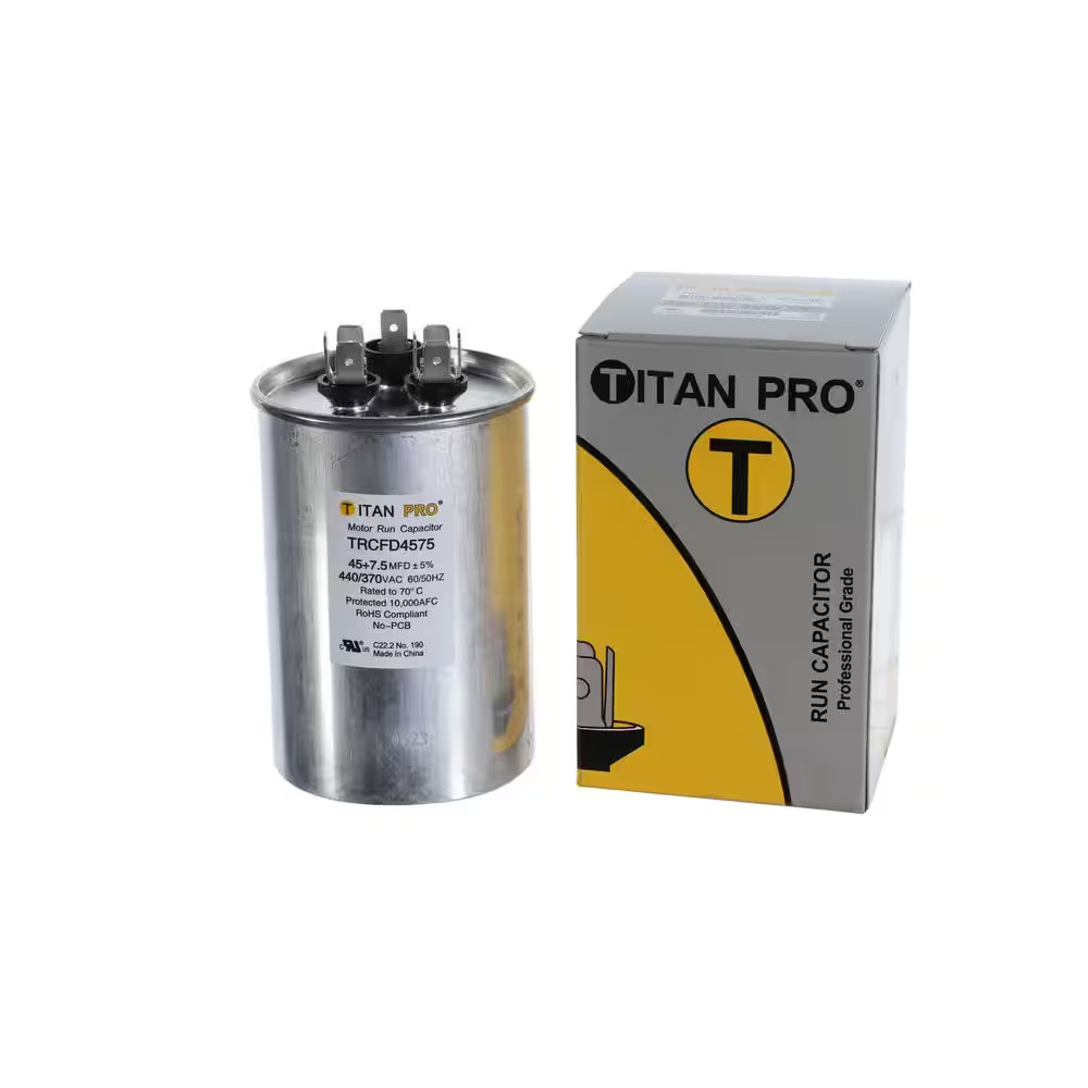 45+7.5 MFD 440/370V Dual Voltage round Run Capacitor