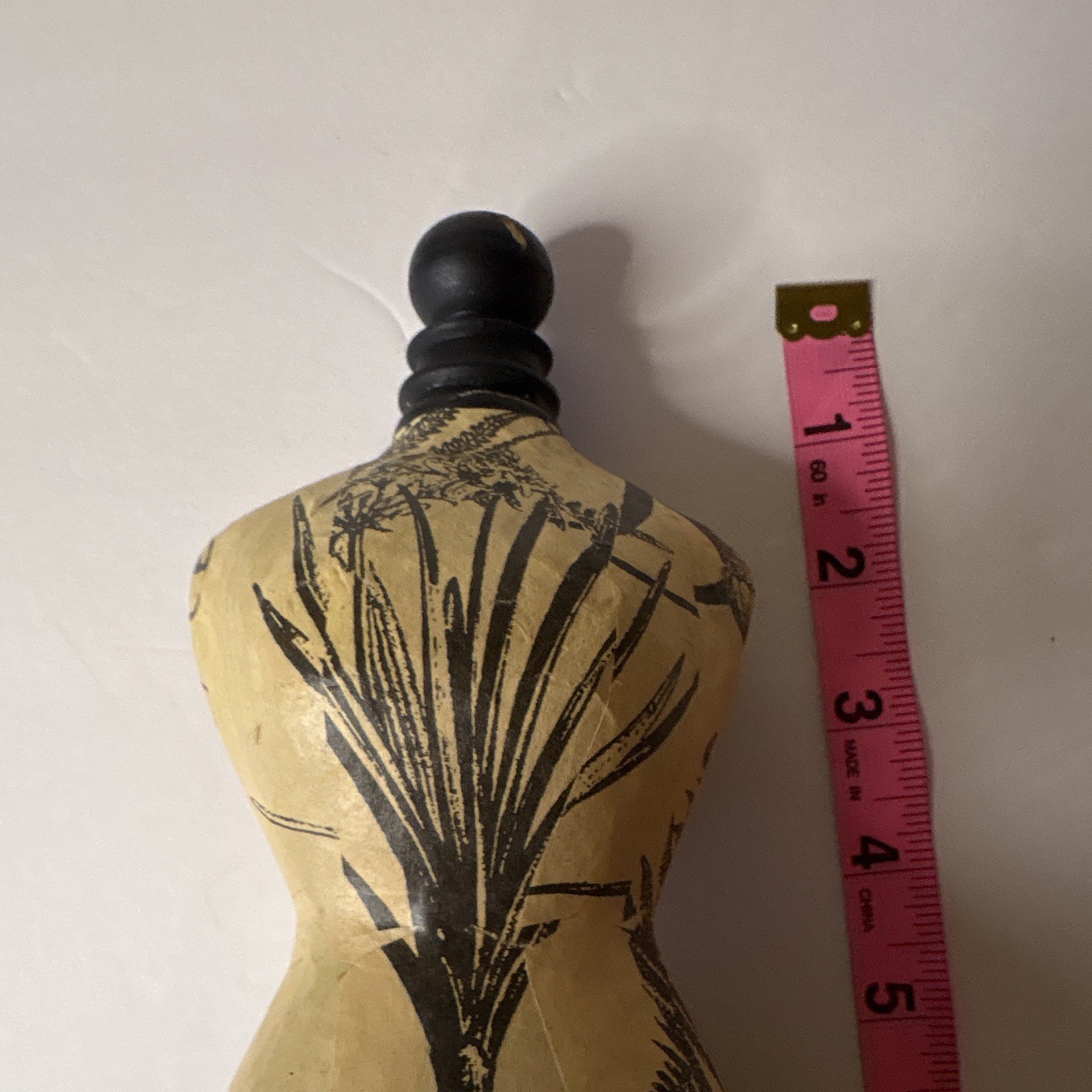 Display 13” Torso Dress Form Mannequin w/ Stand, Floral. Damage /see details