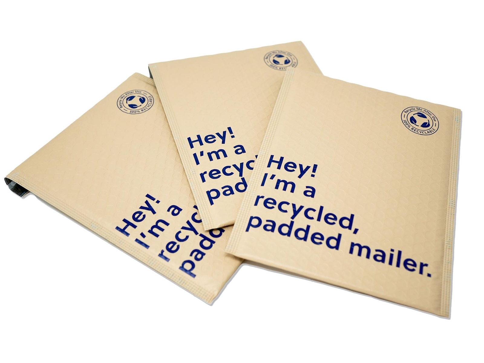 6×10 Khaki Fully Recyclable Bubble Padded Envelopes, Recycled Eco- Friendly Poly