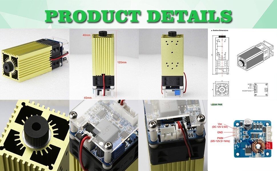 4W 5W 20W 30W 40W 60W Optical Power Laser Module for Laser Engraver Cutting DIY
