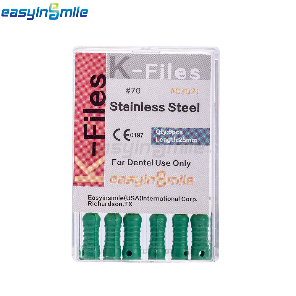 10x Dental K-Files Endo Hand Files Root Canal Stainless Steel 25mm 6/8/10/15-80