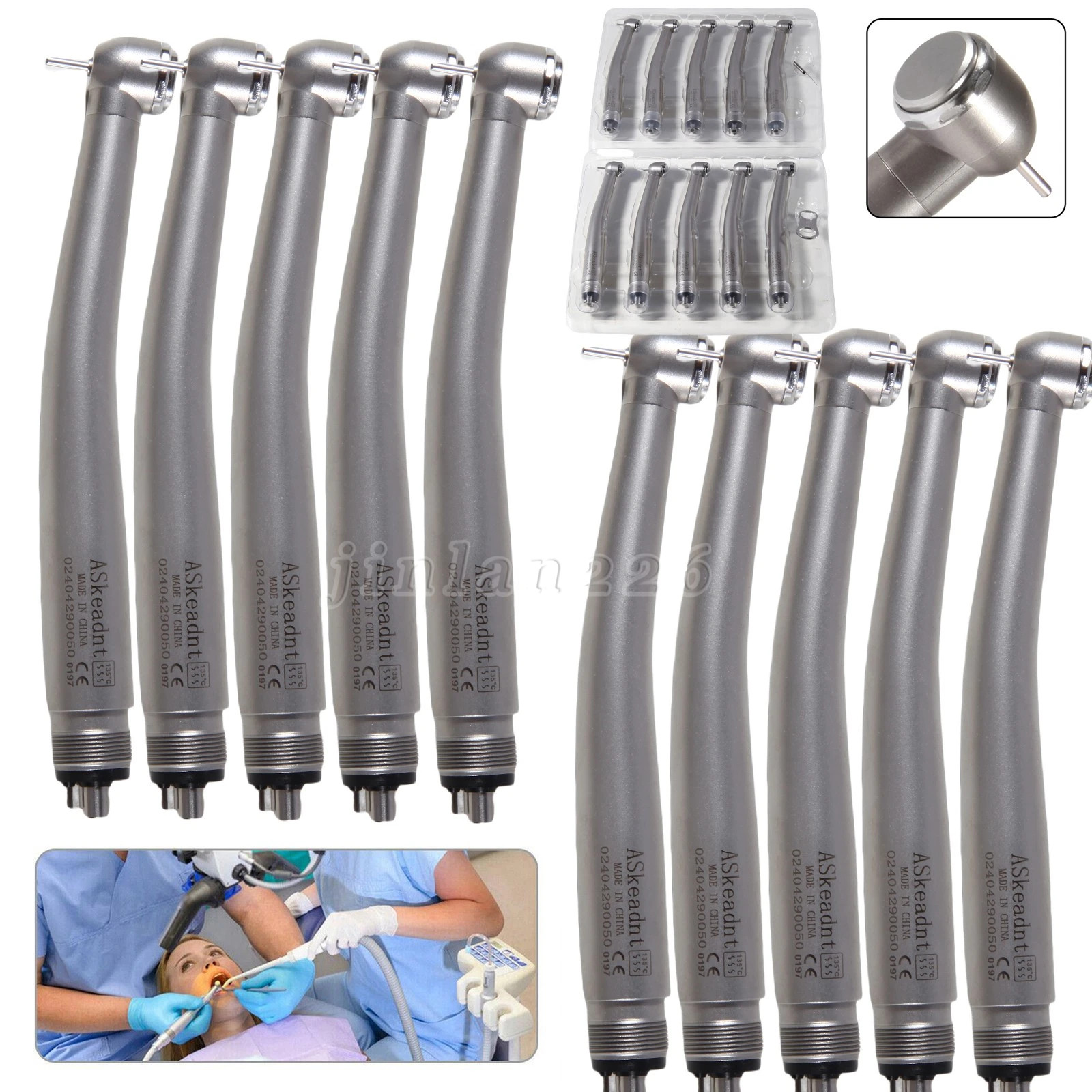 10Pack High Dental Speed Handpiece Push Button 4 Hole ADA4 NEW