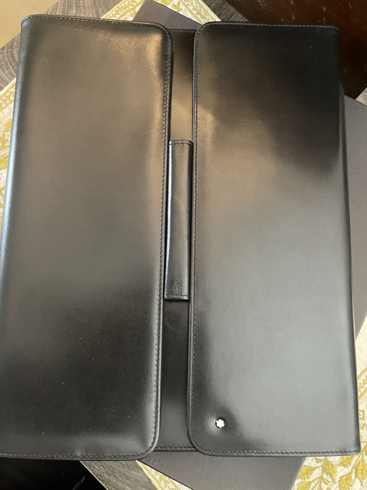 Montblanc black leather padfolio in its original box # 30510