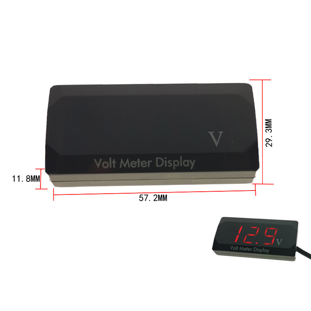 12V Digital LED Display Voltmeter Car Motorcycle Voltage Monitor Gauge Meter