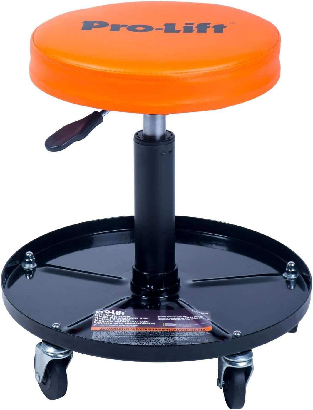 PL9300H Pneumatic Chair with 300 Lbs Capacity – Black/Orange