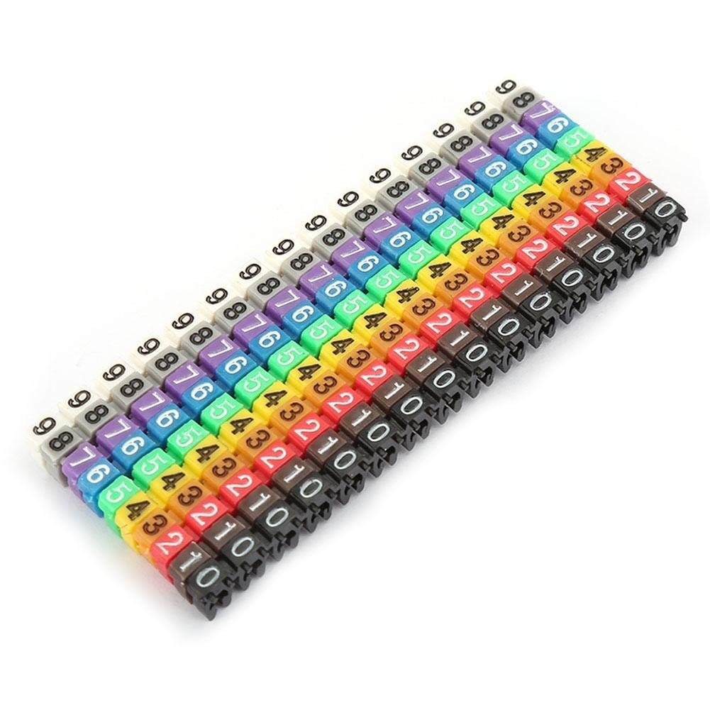 Clip On Wire Markers Wire Number Labels Colorful Cable Numbering Marker Tube For