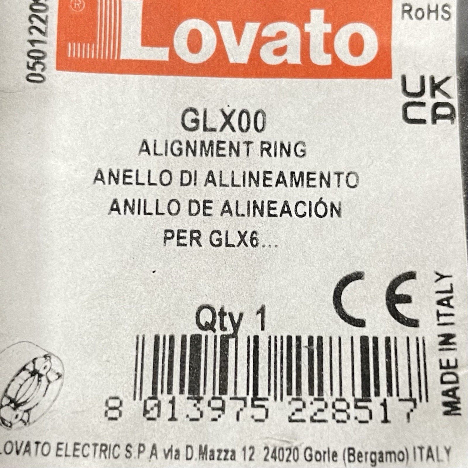 GA125A Lovato Disconnect Switch Full Kit Switch, Align Ring, Adapter