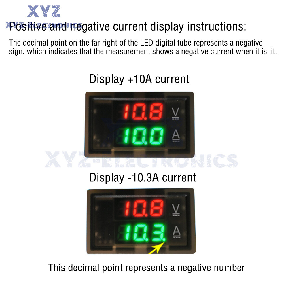 DC0-300V 50/100/200/400A Digital Current Voltage Meter Hall Ammeter Voltmeter